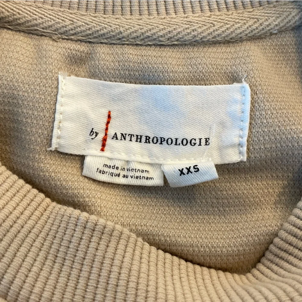Anthropologie Nautical Ruffle Blouse With Back Buttons EUC - Picture 12 of 14